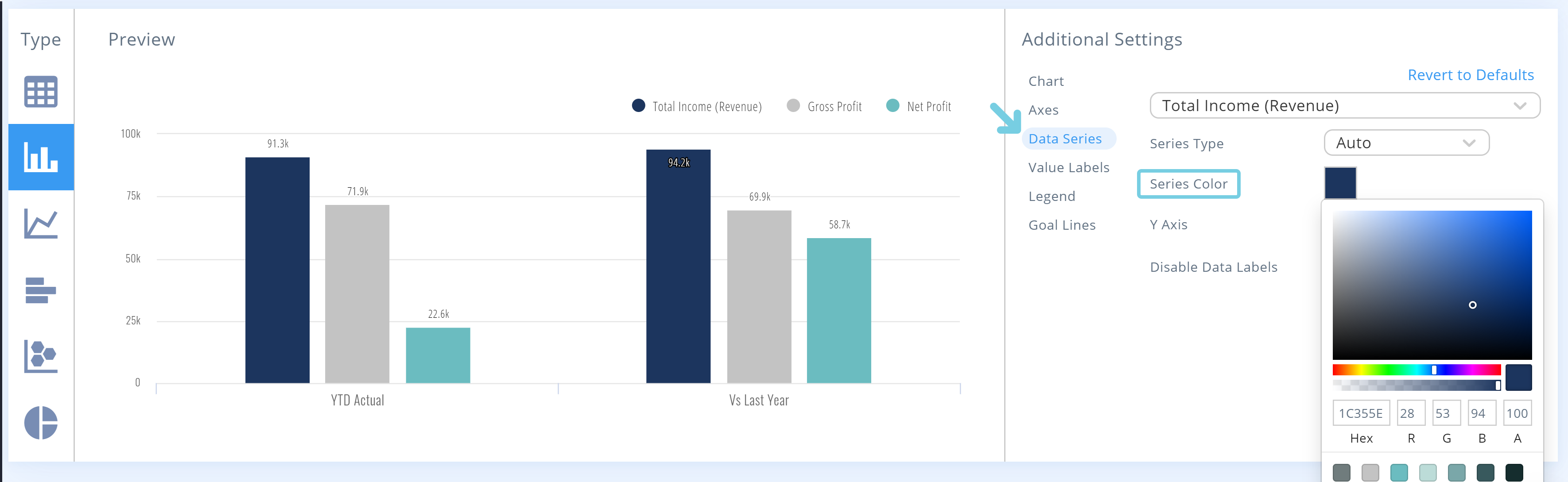 Customizing Metric Colors